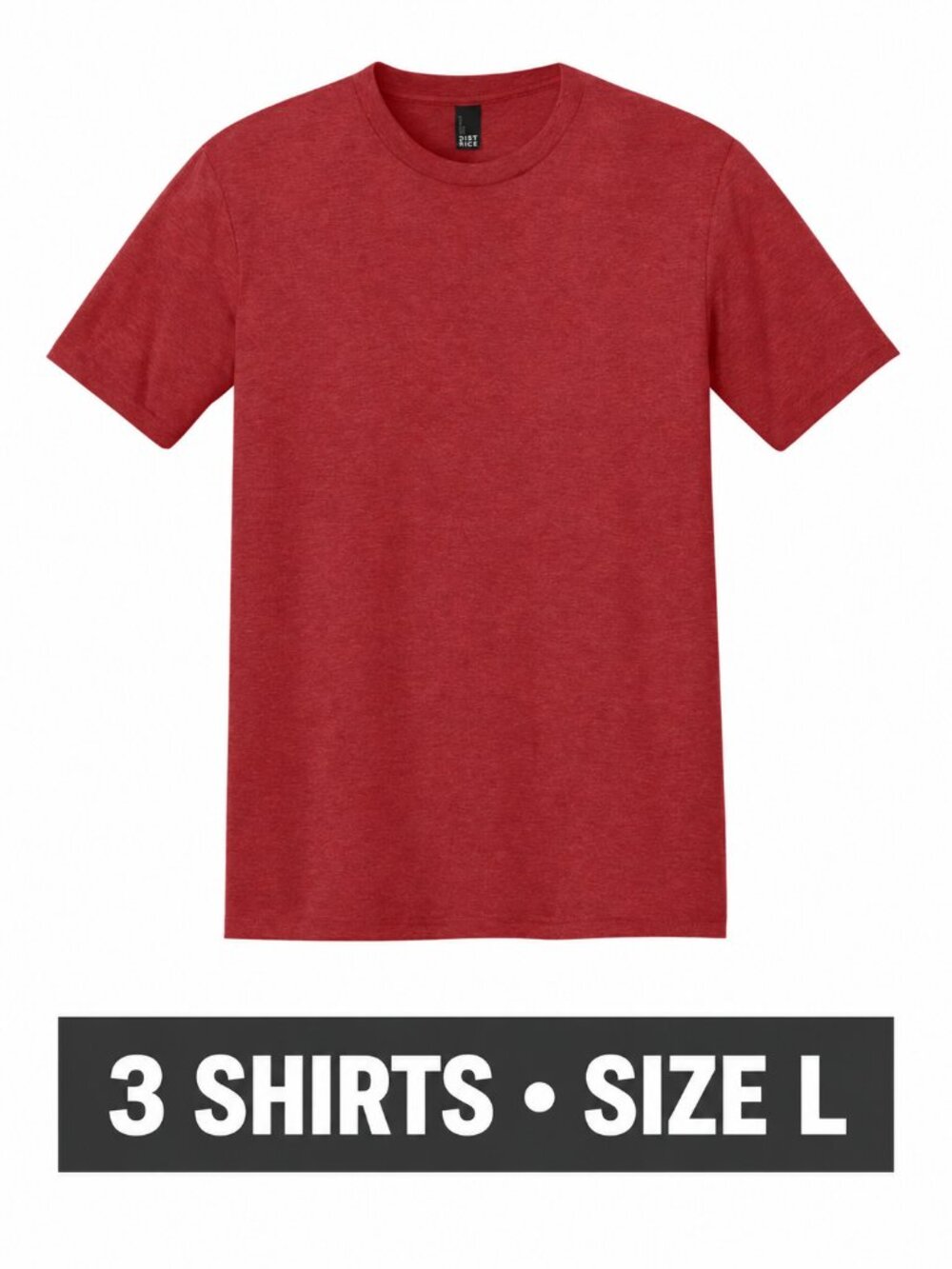 3 District Perfect Tri Tees Red Frost Large DM130 New